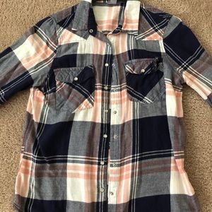 Plaid button down shirt